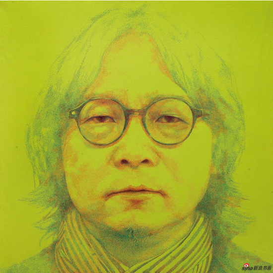 朋友（二） 亚麻布上彩色油性笔 150cm×150cm 2011年，陶惠平