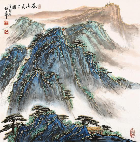 陈大章《泰山天下雄》 68cm×68cm