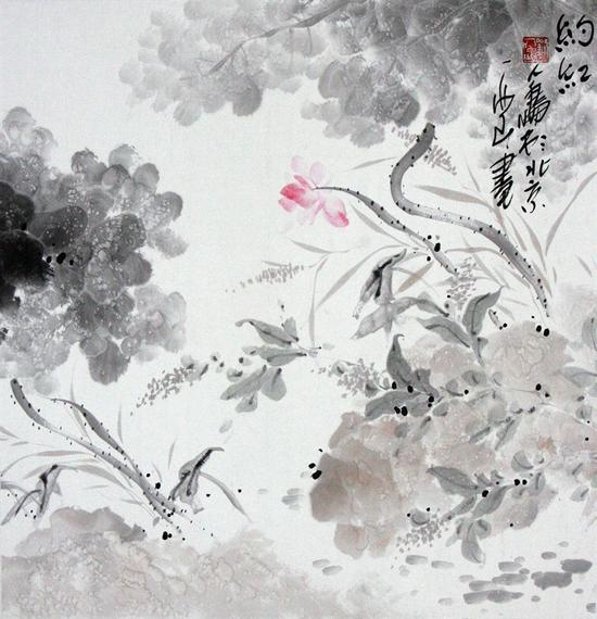 约红 中国画 68cmx65cm 刘人岛