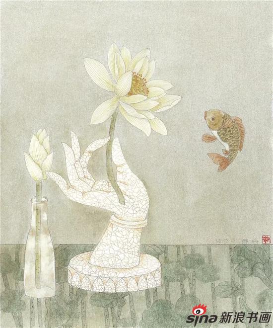 绿萝鱼 2014年银笺 45.5×38cm