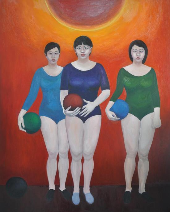 三女神 布面油画 120-150cm 2017年 3月28 闫洪榜