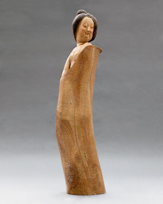 《唐女》之五 木  32×25×120CM  2006年