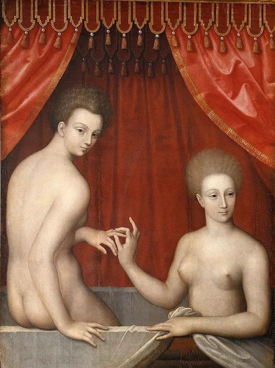 《沐浴中的女人》 16世纪末 木板油画 意大利乌菲齐美术馆藏