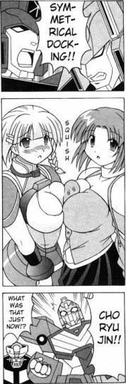 卖弄风骚、互相挤胸的巨乳娘真身居然是机器人！