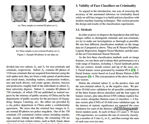 距离完全看脸的世界还有多远，上海交大两位研究人员发布根据照片预测犯罪论文