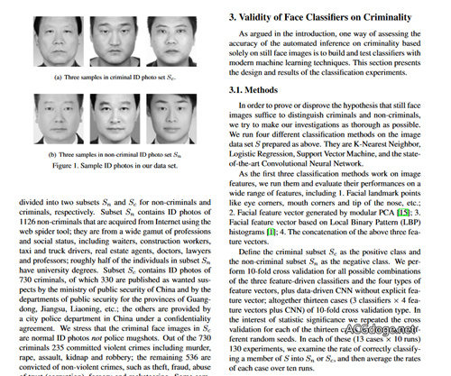 海交大两位研究人员发布根据照片预测犯罪论文