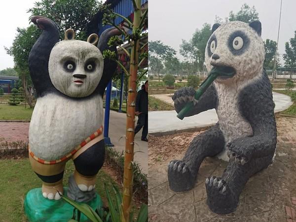 看完邪神版功夫熊猫，就觉得心理上稍微能接受右边的吃竹子熊猫了。但这只熊猫干瘦如柴，是动物园不给饭吃吗？