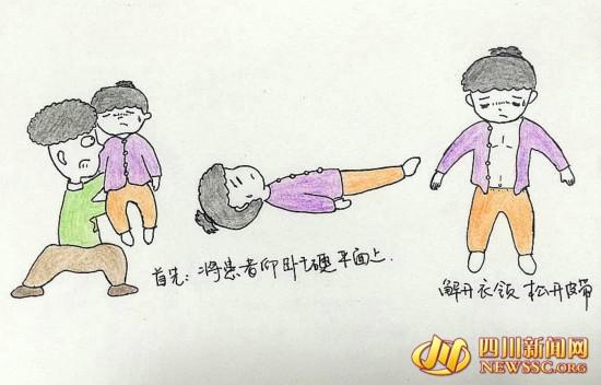 　　何瑾手绘的漫画