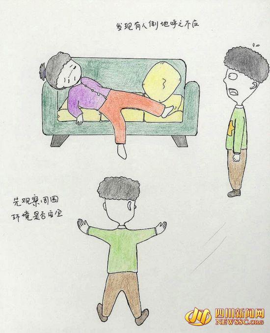 　　何瑾手绘的漫画