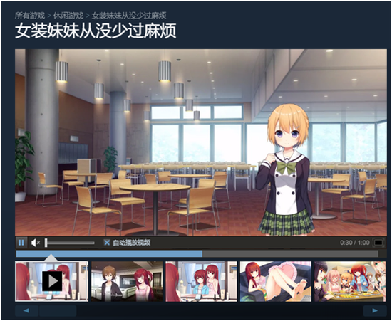 steam上的《女装妹妹从没少过麻烦》