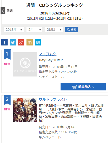 ORICON单曲周榜