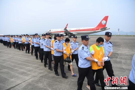 图为警方从柬埔寨将犯罪嫌疑人押解回重庆。 陈超 摄