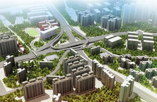图为蚂蟥梁立交改造工程效果图。中铁二十局集团供图