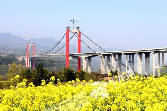 江习高速笋溪河特大桥。