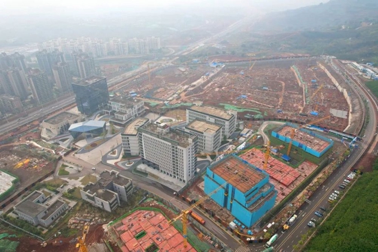 ▲2021年12月,科学谷一期项目建设现场。雷键 摄