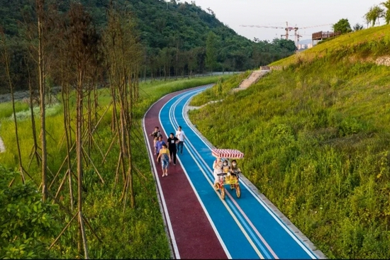▲北塘峡江步道之璧北河慢行绿道