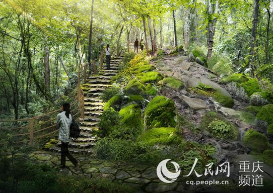 歌乐山步道效果图。重庆市沙坪坝区住房和城乡建设委员会供图