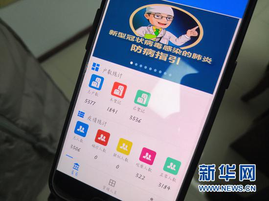 手机客户端上各项数据一目了然,便于动态监管。新华网 葛琦 摄