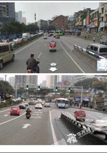 八益建材市场整治前后。警方供图