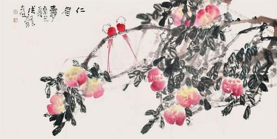 仁者寿 68cm×136cm