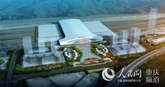 重庆西站综合交通枢纽二期工程效果图。中铁十四局集团有限公司供图