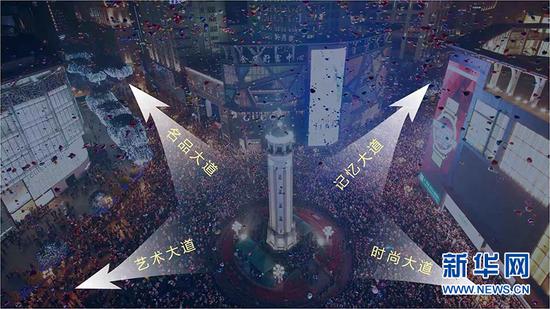 解放碑步行街将打造“名品、时尚、记忆、艺术”四大主题大道。新华网 王龙博 摄