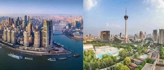 重庆和成都的城市地标建筑物风光图(资料图)