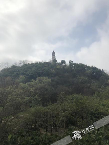 站在山脚抬头望去,虽然白塔所处山峰海拔并不高,但白色的塔身在阳光下显得格外醒目。首席记者 黄军 摄
