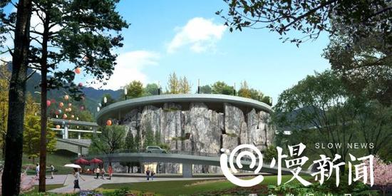 外墙酷似假山。效果图
