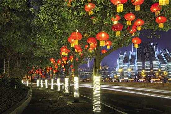 江北城南大街和重庆大剧院