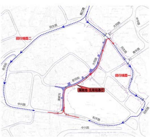 改道线路图。交巡警制图