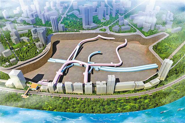 十八梯片区地下道路示意图。