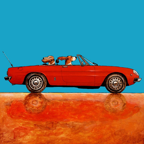 汪星人飙车小漫画 汪，上车带你兜风去！