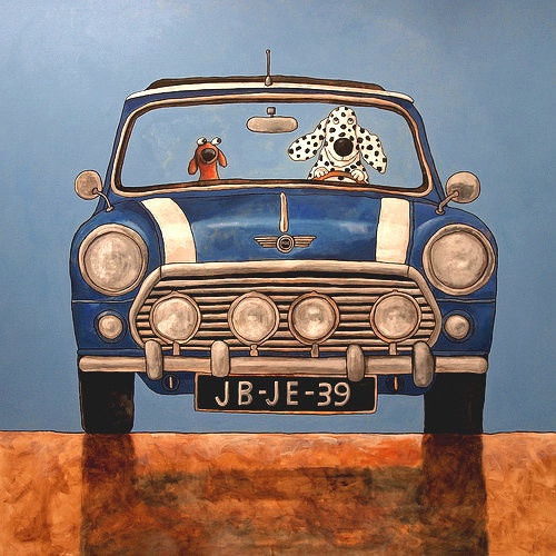 汪星人飙车小漫画 汪，上车带你兜风去！