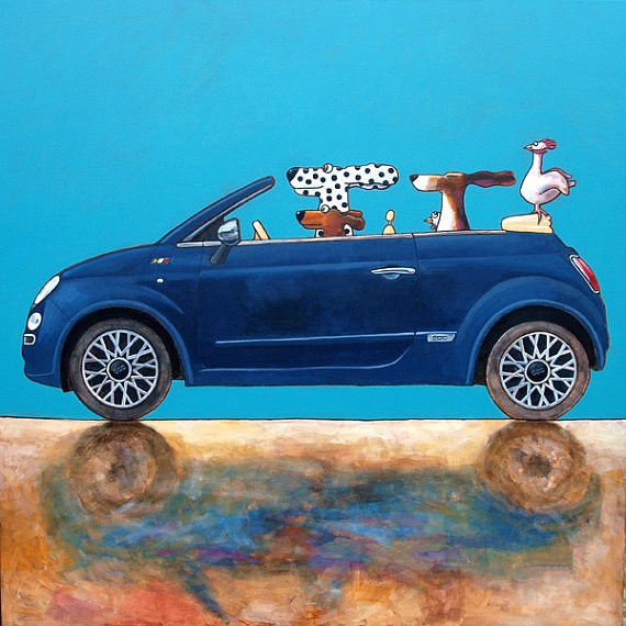 汪星人飙车小漫画 汪，上车带你兜风去！