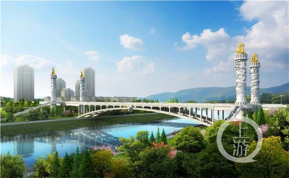 △盛安路跨御临河大桥效果图。