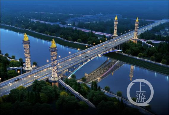 △盛安路跨御临河大桥效果图。