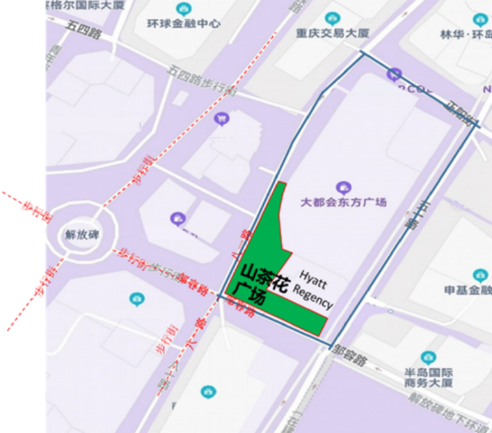山茶花广场区位图
