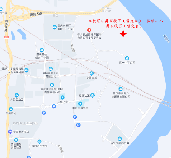 名校联中井双校区(暂定名)实验一小井双校区(暂定名)区位图