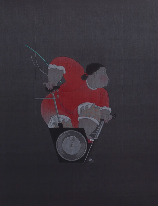 《游春图之三》 王中宇(南京艺术学院) 绢本设色 30x25cm