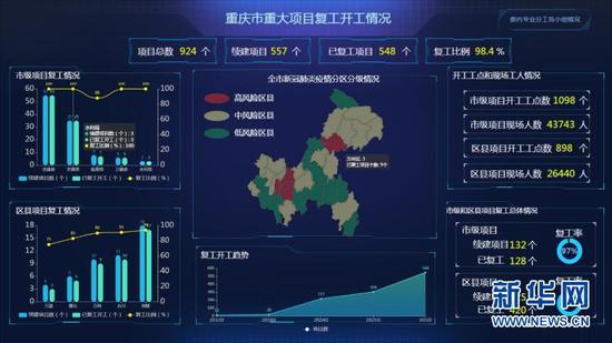 重庆市投资项目基础数据库。新华网 王龙博 摄