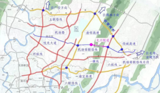 机场东联络线南线区位图。(来源:龙兴公司)