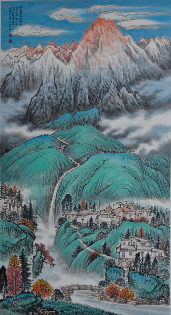 熊新明《祥云瑞彩神座村》