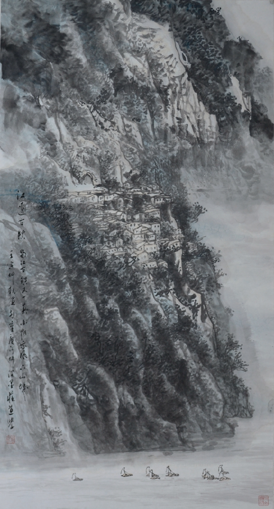 陈道学《江边古镇》