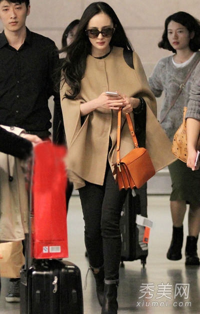 杨幂时髦街拍 示范冬装实用搭配