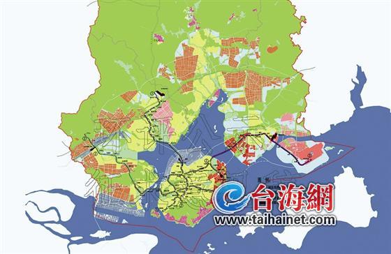 ▲厦门市城市轨道交通近期建设规划调整(2011-2020)方案示意图