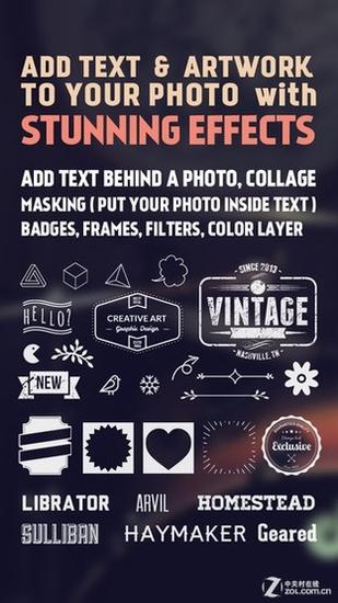 App今日免费:给照片加上创意文字Fonta|Fonta