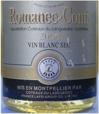 看来罗曼尼.康帝酒庄不安于蹲点勃艮第，也不知什么时候开始在朗格多克产区生产白葡萄酒了？