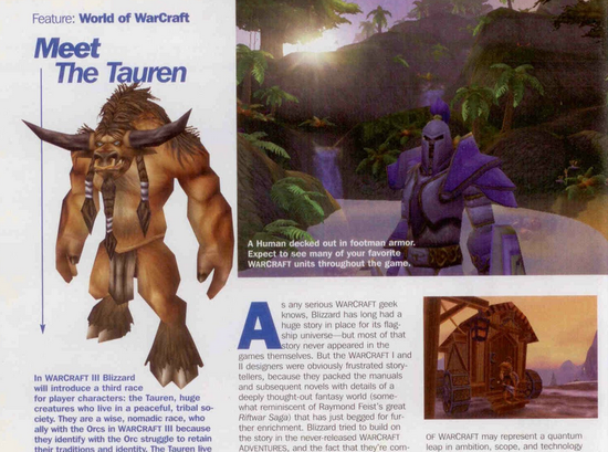 2001年游戏杂志魔兽世界宣传页曝光