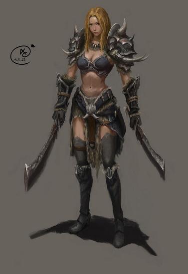 力与美的结合：暗黑3女性野蛮人绘画作品